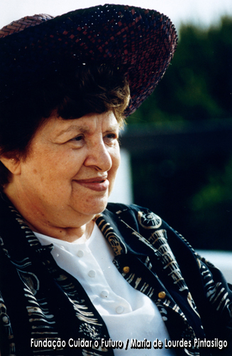 Maria de Lourdes Pintasilgo no Alto da Praia