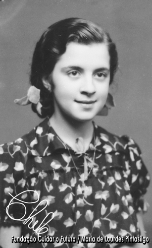 Maria de Lourdes Pintasilgo aos 11 anos
